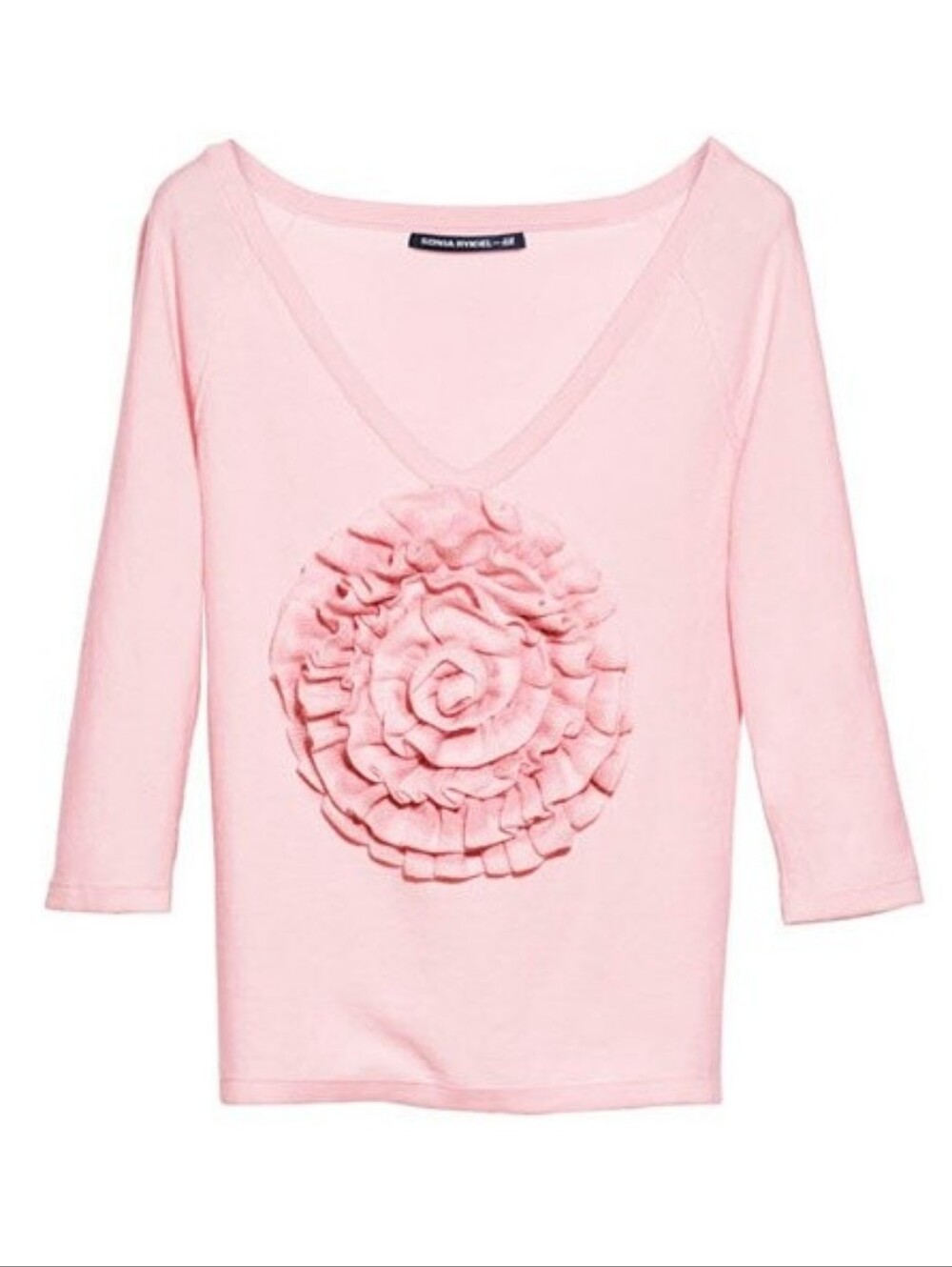 Sonia Rykiel for H&M Rosette Flower Sweater Knit Cotton Pink Medium